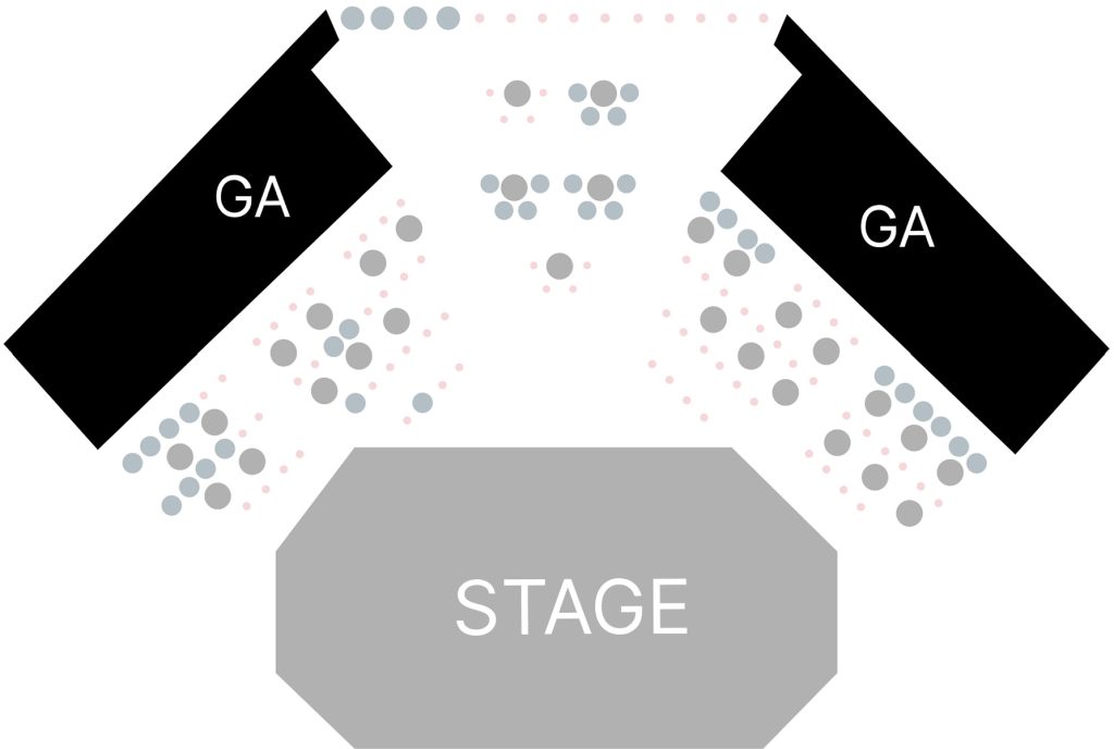 Bugsy's Cabaret Showroom Seating Chart With Seat Numbers